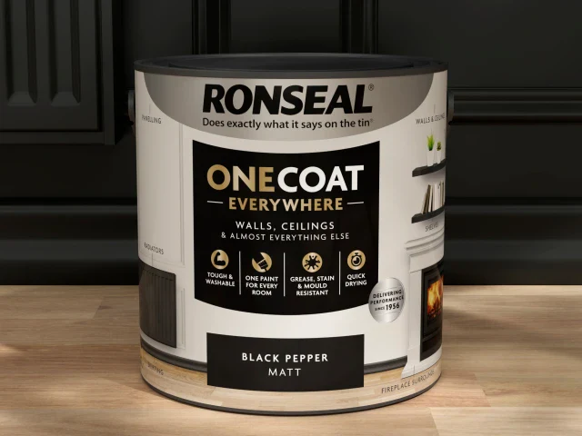 Ronseal One Coat Everywhere Interior Paint Black Pepper Matt 2.5 litre