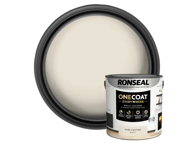 Ronseal One Coat Everywhere Interior Pure Cotton Matt 2.5 litre - Image 4