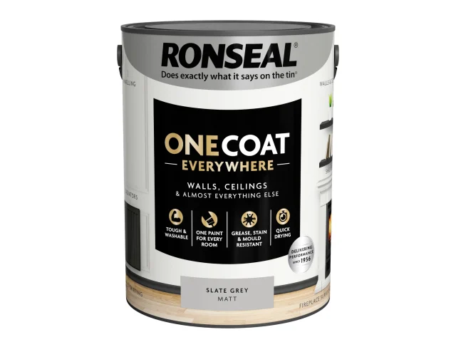 Ronseal One Coat Everywhere Interior Slate Grey Matt 5 litre - Image 3