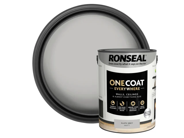 Ronseal One Coat Everywhere Interior Slate Grey Matt 5 litre - Image 4