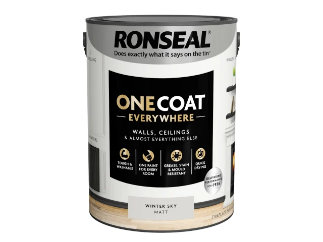 Ronseal One Coat Everywhere Interior Winter Sky Matt 5 litre - Image 3