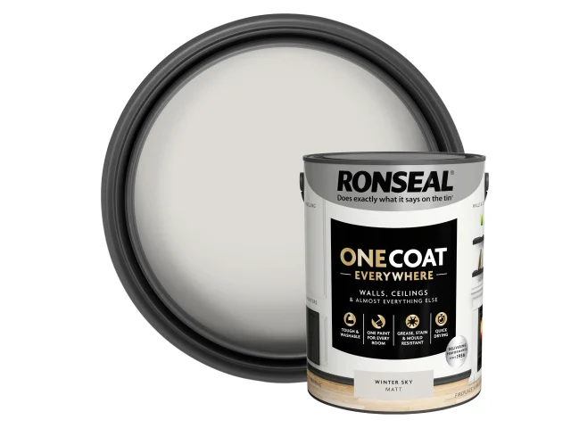 Ronseal One Coat Everywhere Interior Winter Sky Matt 5 litre - Image 4