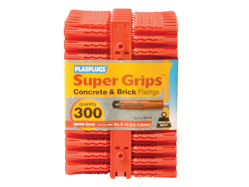 Plasplugs  RP 187 Solid Wall Super Grips™ Fixings Red (300)