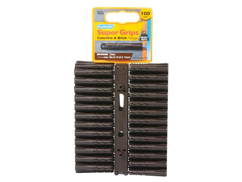 Plasplugs  SBP 503 Solid Wall Super Grips™ Fixings Brown (100)