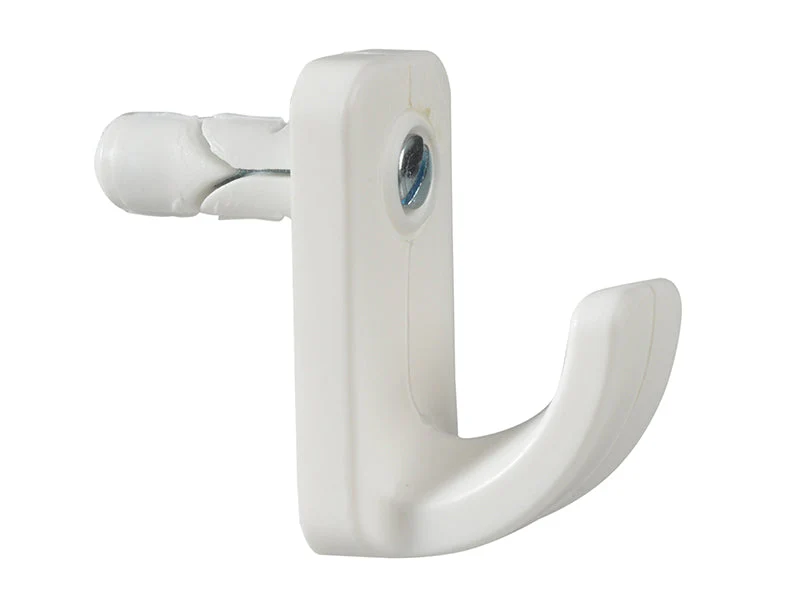 Plasplugs  White Single Hollow Door Hook Pack of 1