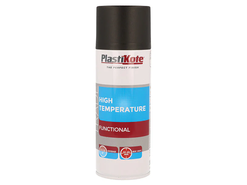 PlastiKote Trade High Temperature Spray Paint Black 400ml