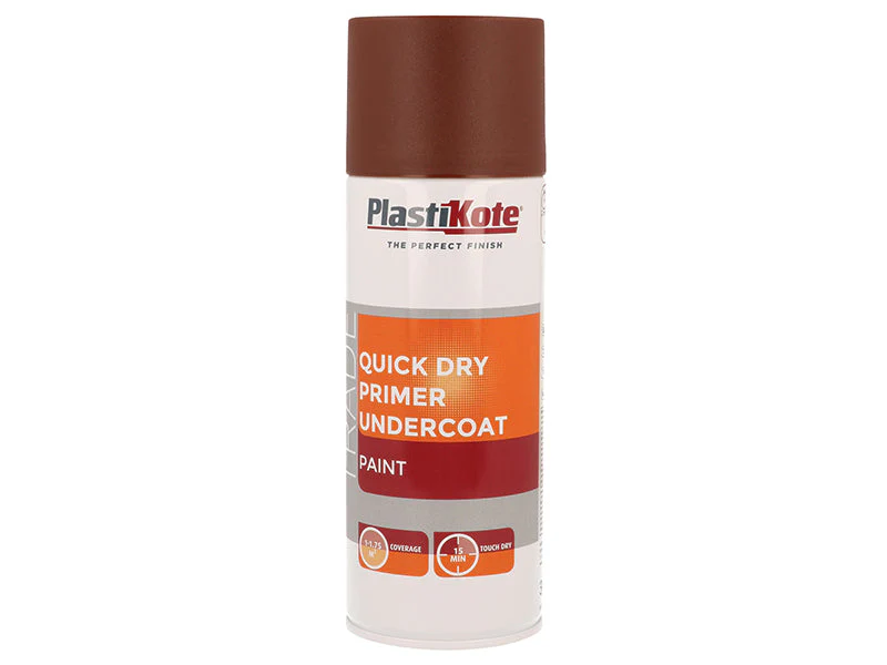 PlastiKote Trade Quick Dry Primer Spray Red Oxide 400ml