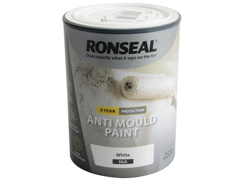 Ronseal  6 Year Anti Mould Paint White Silk 750ml