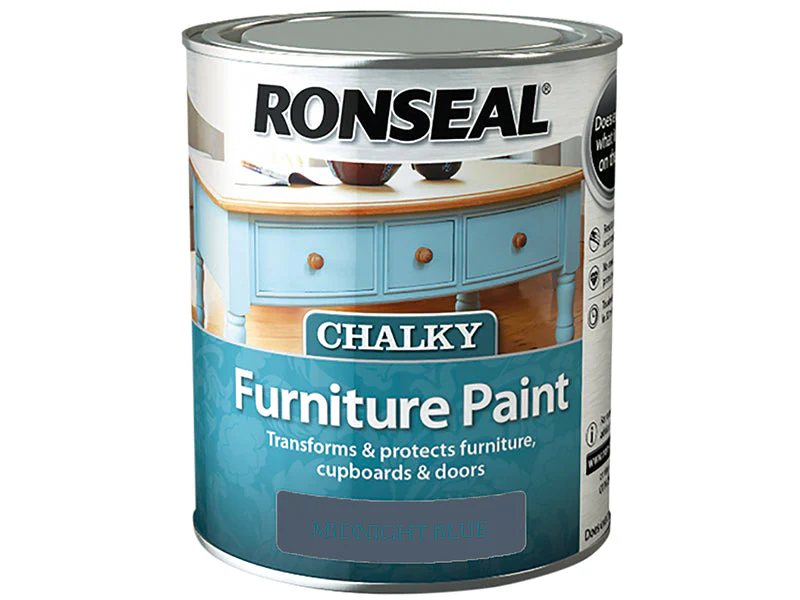 Ronseal  Chalky Furniture Paint Midnight Blue 750ml
