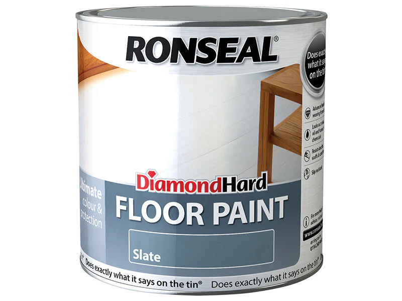Ronseal  Diamond Hard Floor Paint Satin Slate 2.5 litre