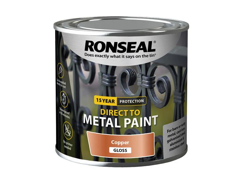 Ronseal  Direct to Metal Paint Copper Gloss 250ml