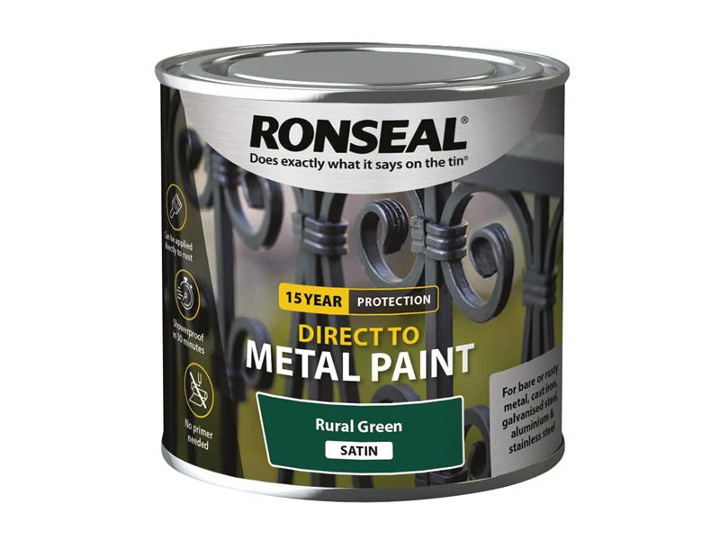 Ronseal  Direct to Metal Paint Rural Green Satin 250ml