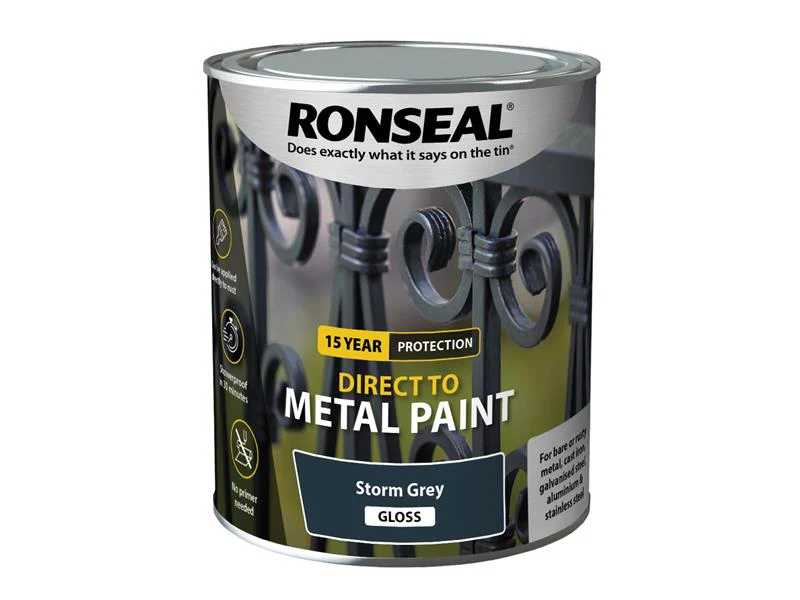 Ronseal  Direct to Metal Paint Storm Grey Gloss 750ml