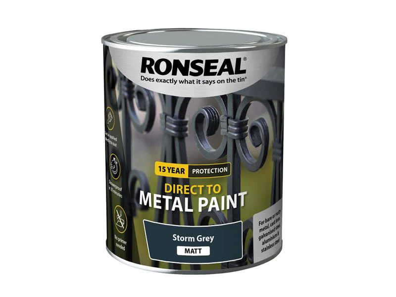 Ronseal  Direct to Metal Paint Storm Grey Matt 750ml