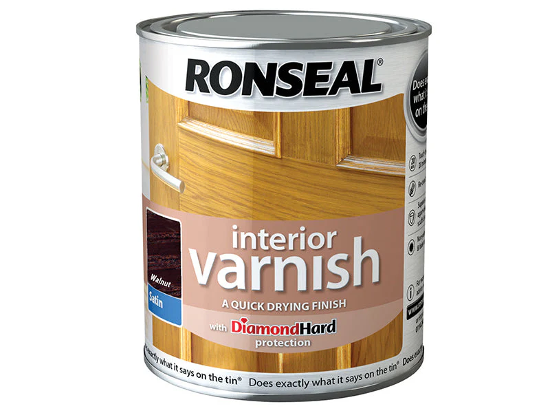 Ronseal  Interior Varnish Quick Dry Satin Walnut 750ml