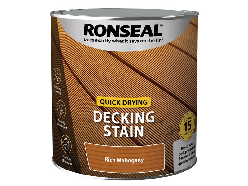Ronseal  Quick Drying Decking Stain Rich Mahogany 2.5 litre