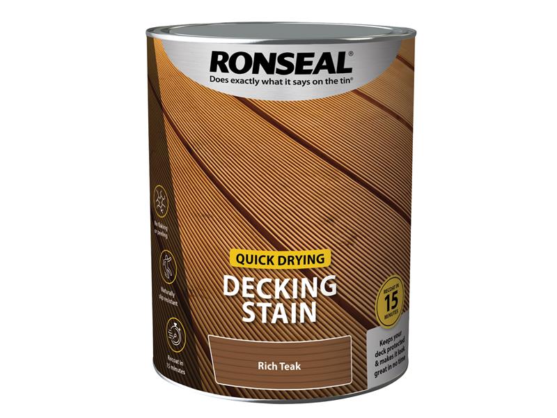 Ronseal  Quick Drying Decking Stain Rich Teak 5 litre