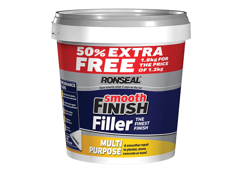 Ronseal  Smooth Finish Multipurpose Wall Filler Ready Mixed 1.2kg +50%