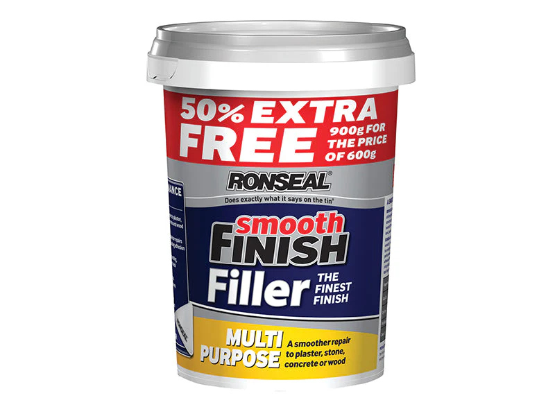 Ronseal  Smooth Finish Multipurpose Wall Filler Ready Mixed 600g +50%