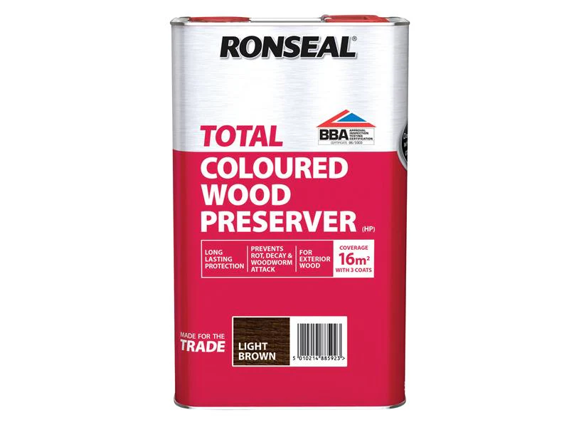 Ronseal  Trade Total Wood Preserver Light Brown 5 litre