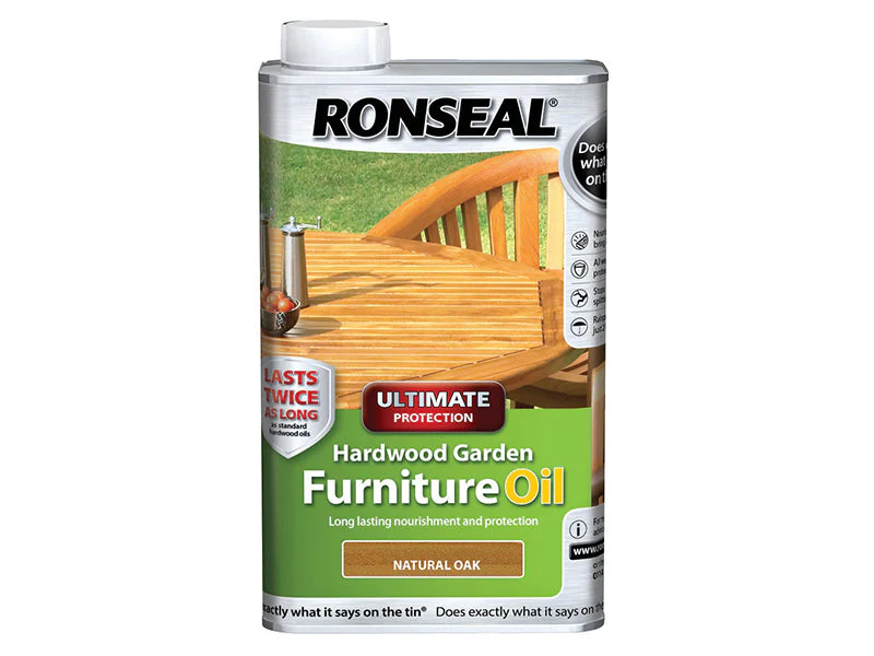 Ronseal Ultimate Protection Hardwood Garden Furniture Oil Natural Oak 1 litre
