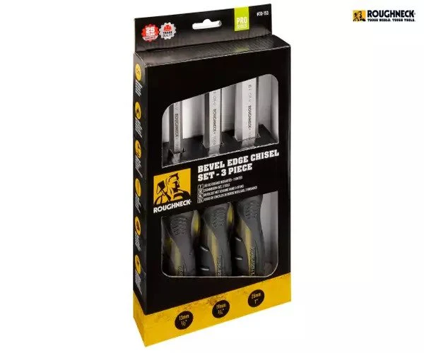 Roughneck Professional Bevel Edge Chisel Set, 3 Piece - Image 3