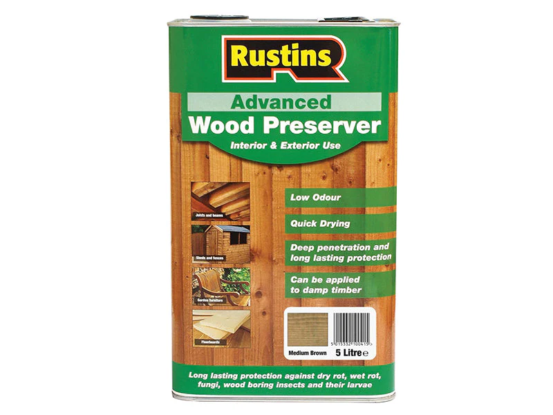 Rustins  Advanced Wood Preserver Mid Brown 5 litre