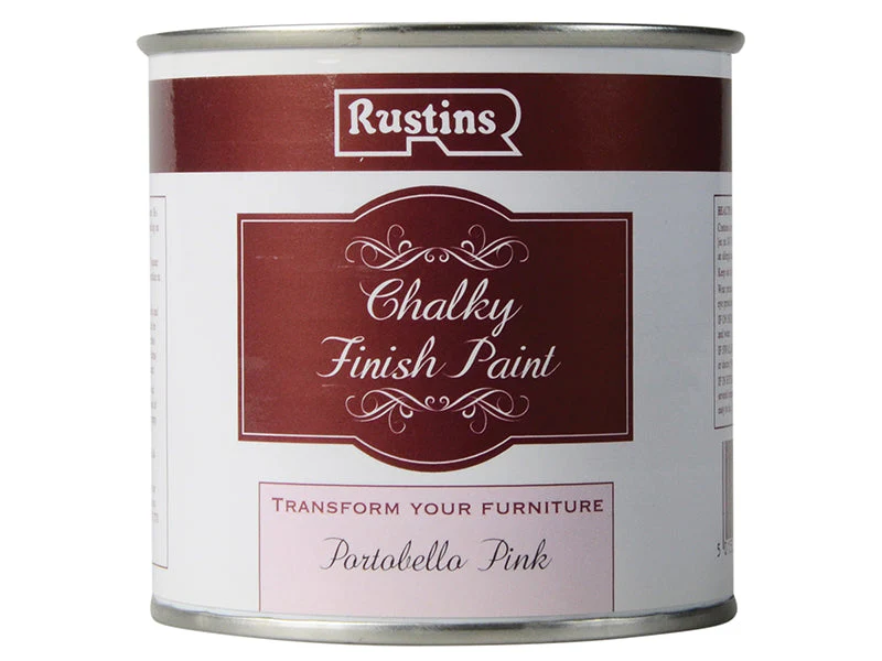 Rustins  Chalky Finish Paint Portobello Pink 250ml