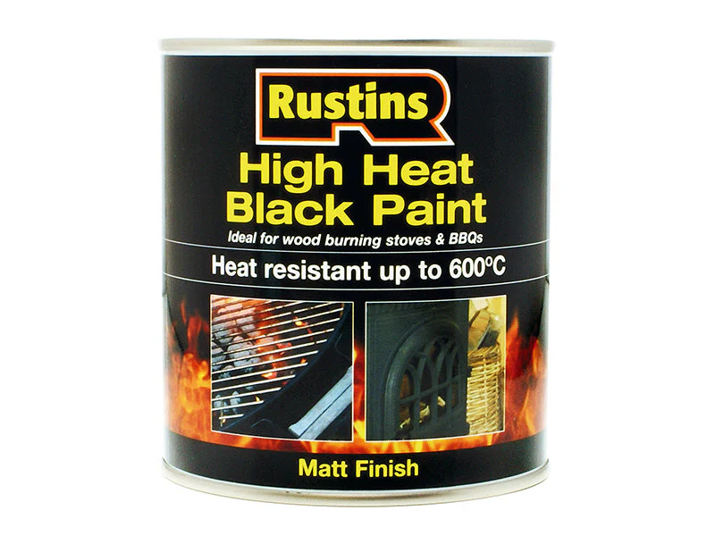 Rustins  High Heat Paint 600°C Black 250ml