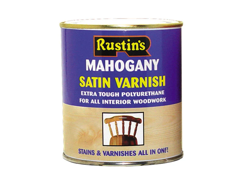 Rustins  Polyurethane Varnish & Stain Satin Oak 250ml