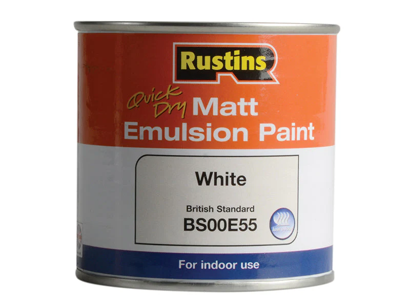 Rustins  Quick Dry Matt Emulsion Paint White 250ml