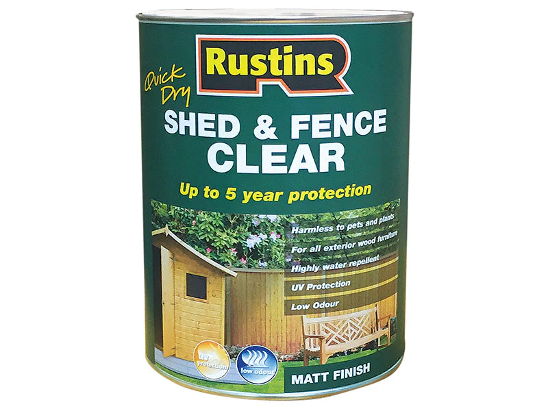 Rustins  Quick Dry Shed and Fence Clear Protector 5 litre