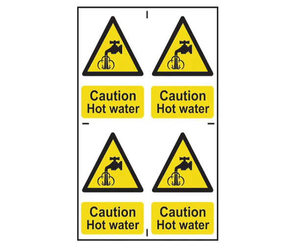 Scan Caution Hot Water - PVC 200 x 300mm