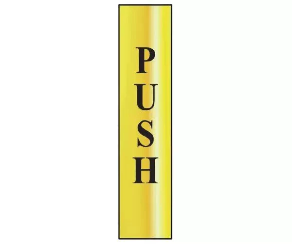 Scan Push Vertical - Polished Brass Effect 50 x 200mm