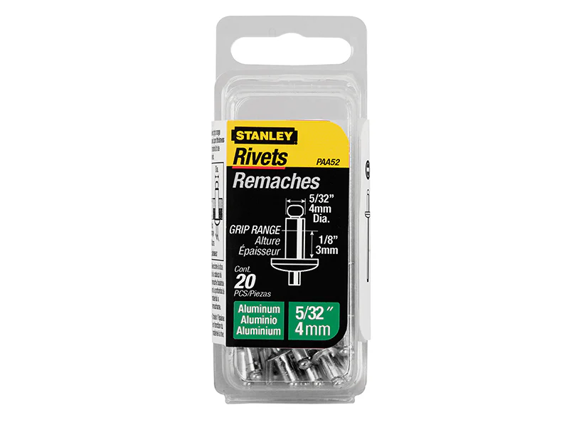 Stanley 1-PAA62 Aluminium Rivets Short 5 x 3mm Pack of 15