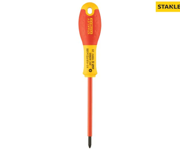 Stanley FatMax® VDE Insulated Screwdriver Pozidriv Tip PZ1 x 100mm - Image 2