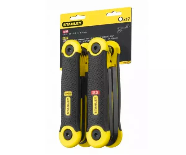 Stanley Metric & Imperial Folding Hexagon Key Set, 17 Piece