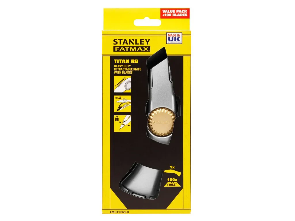 STANLEY Retractable Blade Heavy-Duty Titan Trimming Knife & 100 Blades - Image 2