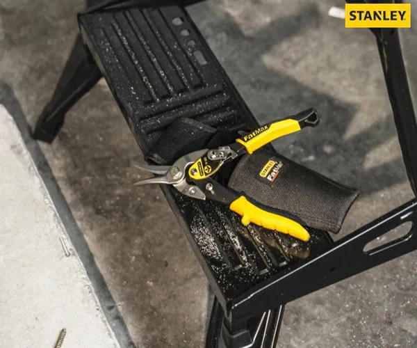 Stanley Yellow Aviation Snips & Holster Straight Cut 250mm (10in) - Image 9