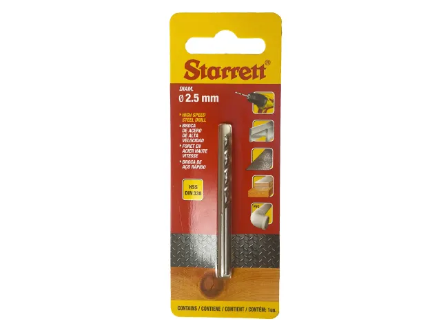 Starrett HSS Split Point Drill Bit 2.5 x 57mm - Image 2