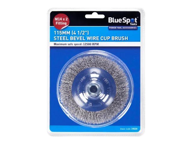 BlueSpot Tools Steel Bevel Wire Cup Brush 115mm M14 X 2 - Image 2