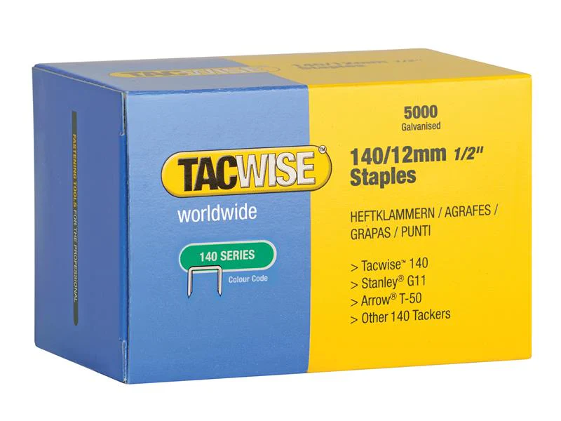 Tacwise  140 Galvanised Staples 12mm (Pack 5000)