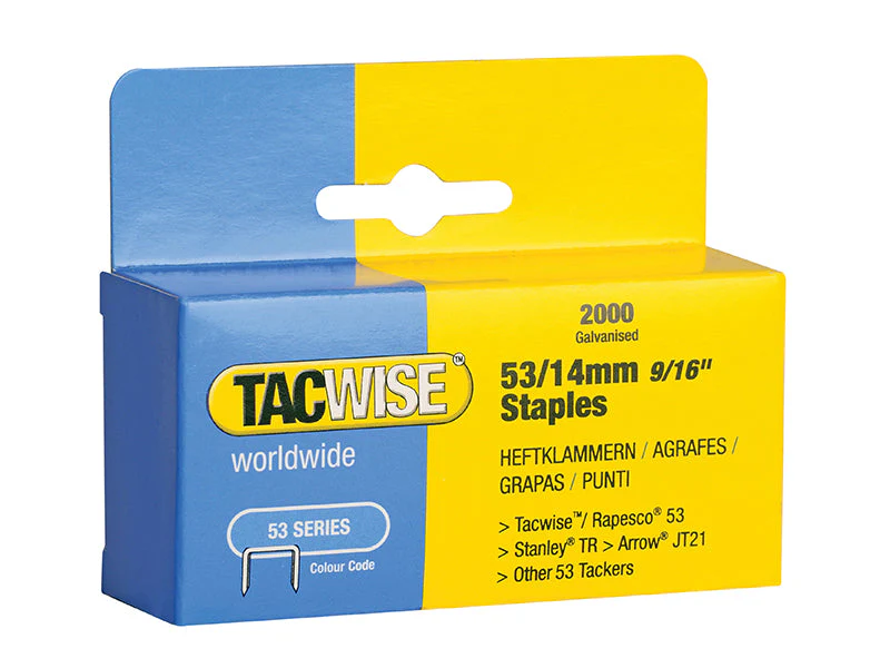 Tacwise  53 Light-Duty Staples 14mm (Type JT21  A) (Pack 2000)