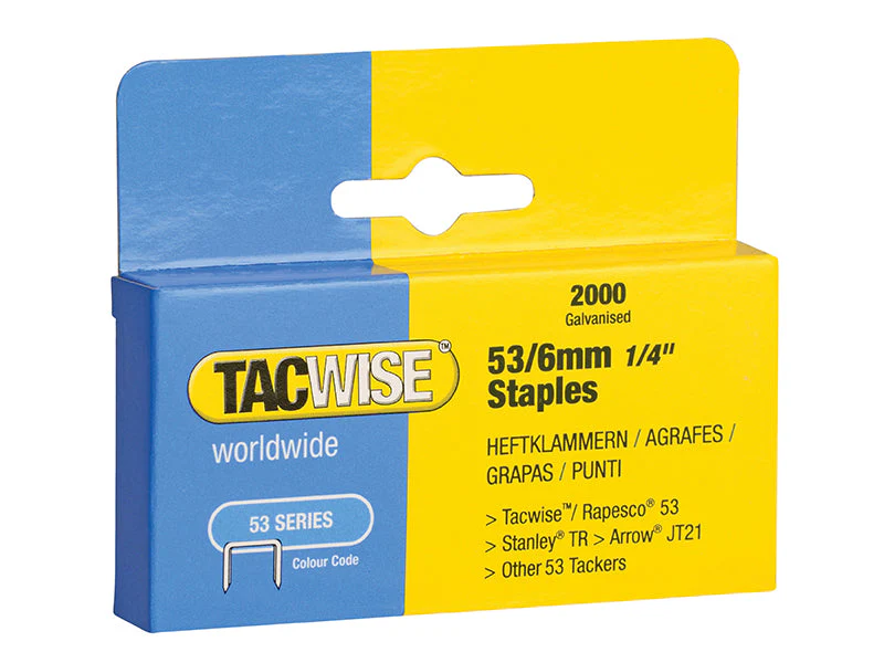 Tacwise 53 Light-Duty Staples 6mm (Type JT21 A) (Pack 2000)