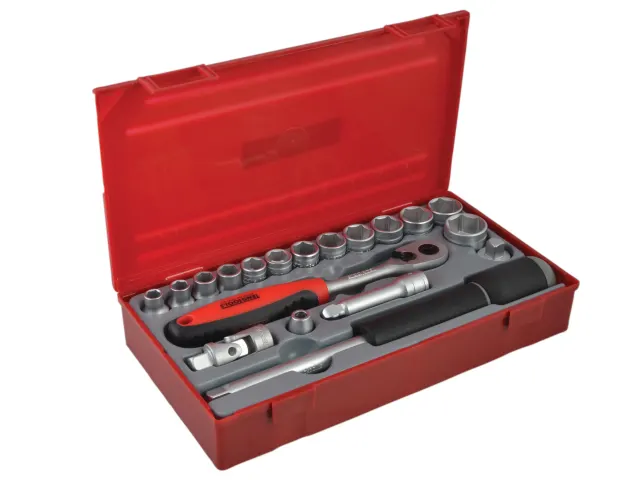 Teng TT3819 Regular Metric Socket Set,  19 Piece -  3/8in Drive