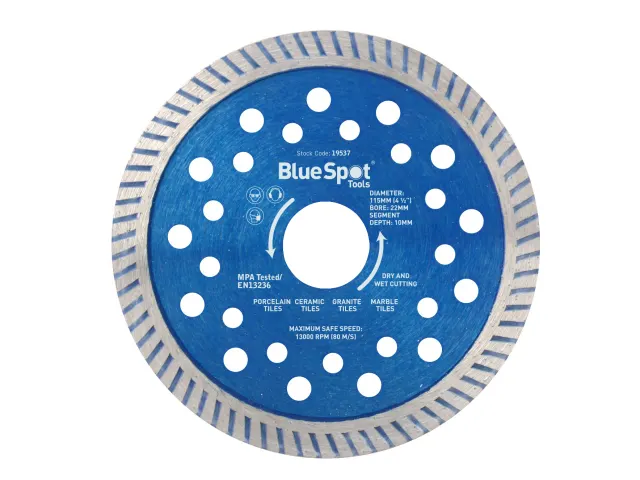 BlueSpot Tools Turbo Cutting Disc 115 x 22mm - Image 2