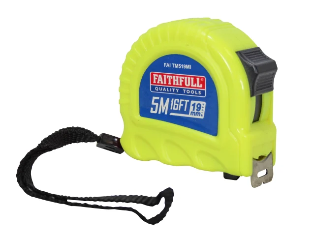 Faithfull Twin Lock Tape Measure 5m/16ft (Width 19mm) - Image 7