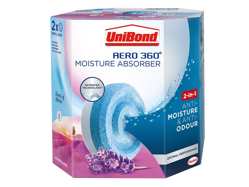 UniBond Aero 360 Moisture Absorber Lavender Garden Refills (Pack 2)