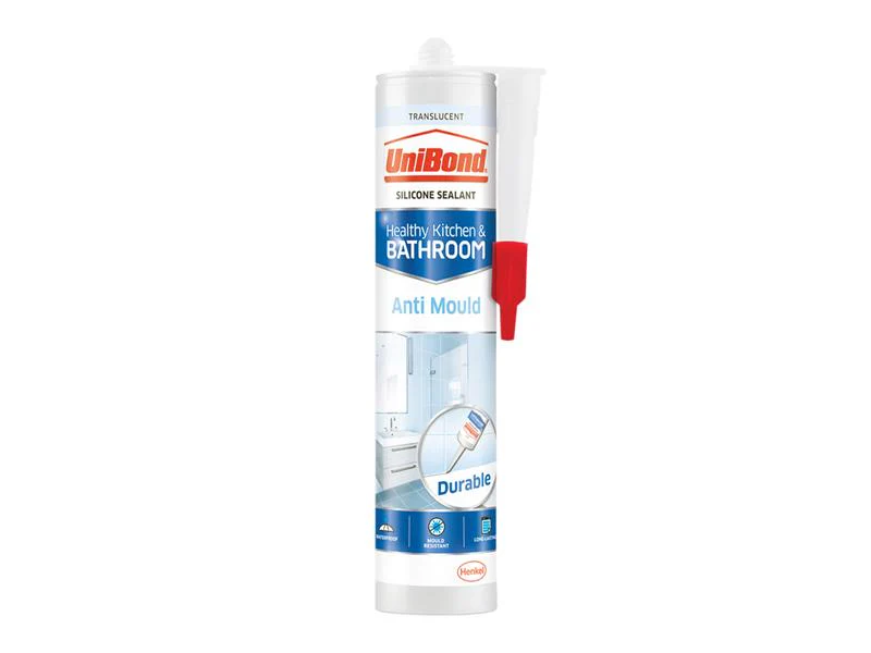 UniBond Anti-Mould Kitchen & Bathroom Sealant Cartridge Translucent 274g
