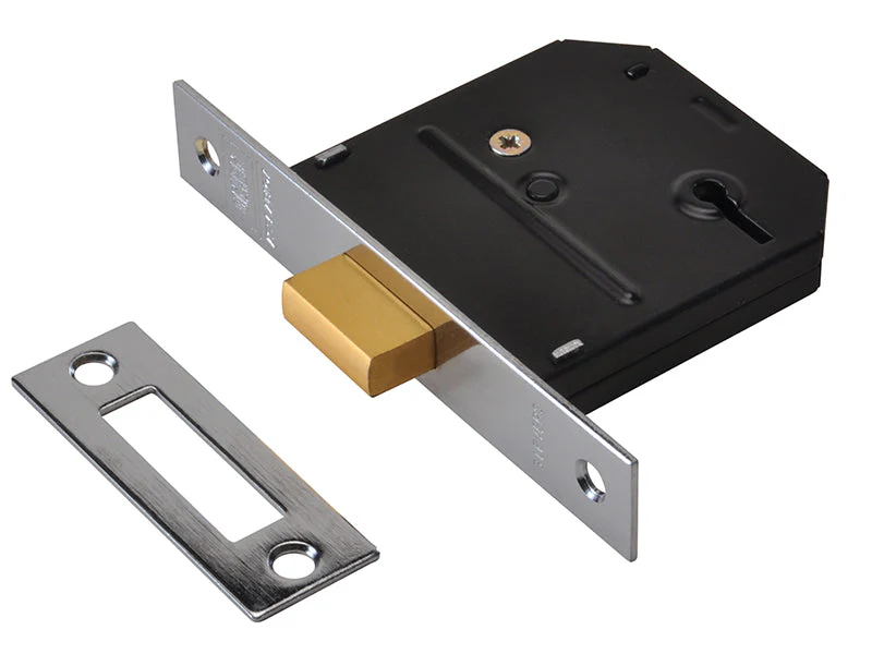UNION  ES-DL Essentials 3 Lever Mortice Deadlock Chrome 65mm 2.5in Visi